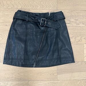 Free People Faux-Leather Skirt